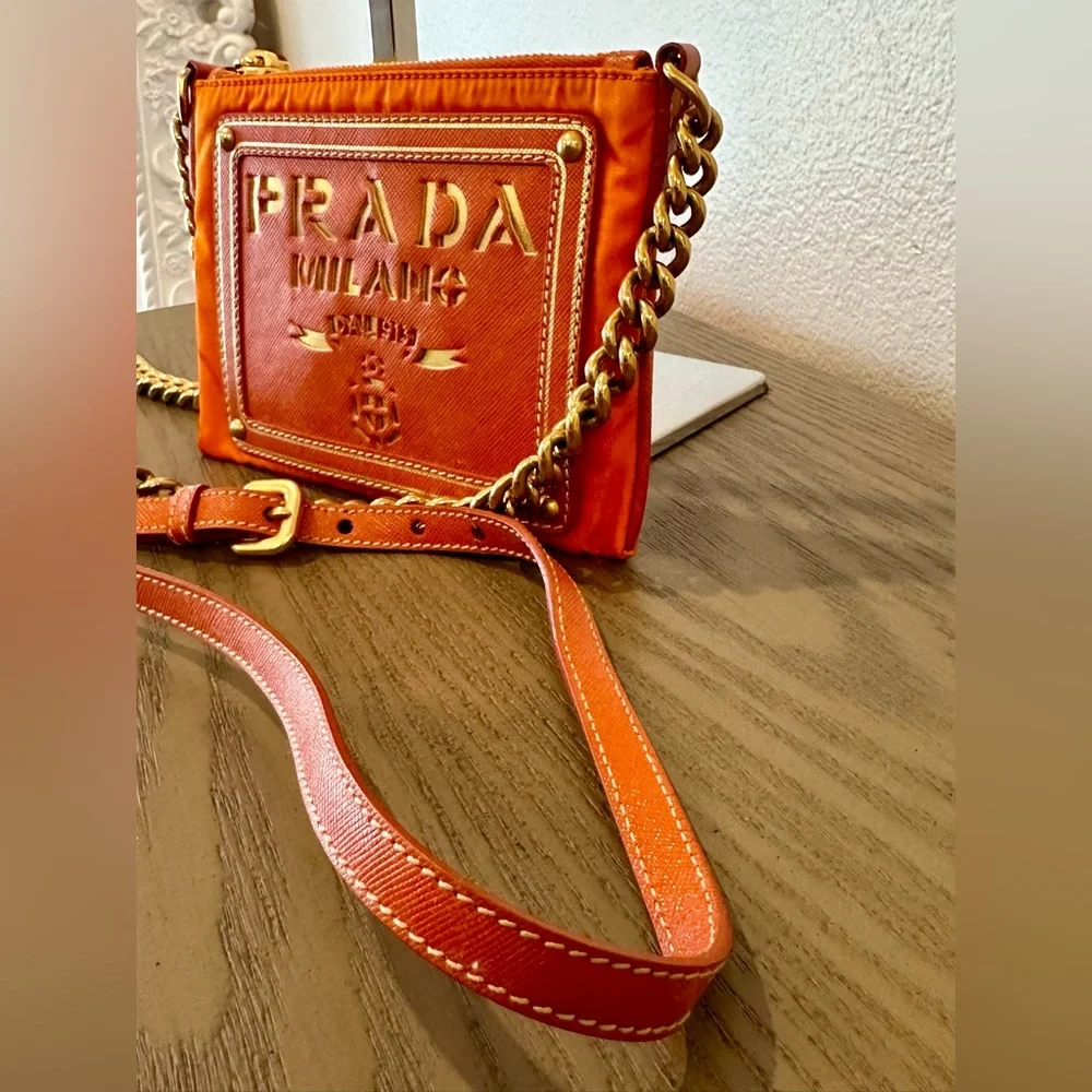 *SOLD* Prada Bandoliera Tessuto Oro Crossbody Bag W/ COA - Picture 7 of 17